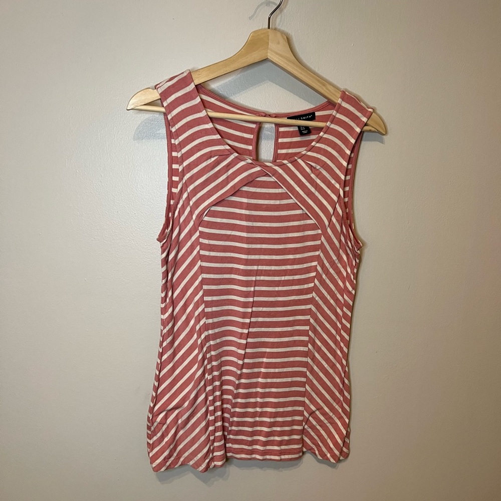 Pink and white striped shirt. Size medium. Super soft!